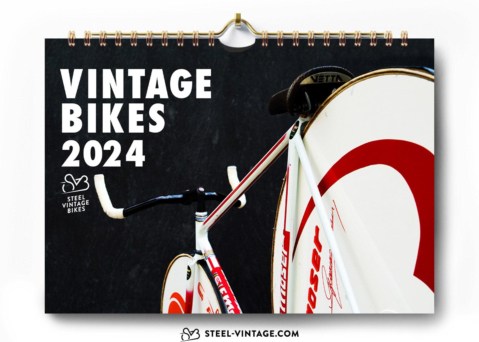 Vintage Bikes Small Wall Calendar 2024