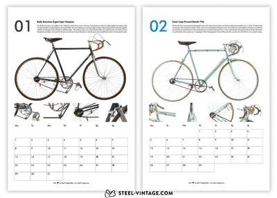 Vintage Bikes Wall Calendar 2024 - Steel Vintage Bikes