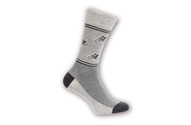 Radfahrersocken Vintage Radfahrer Grau Melange 