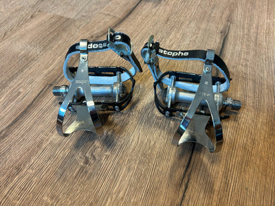 Campagnolo Super Record Pedals with M Size Cages - Steel Vintage Bikes
