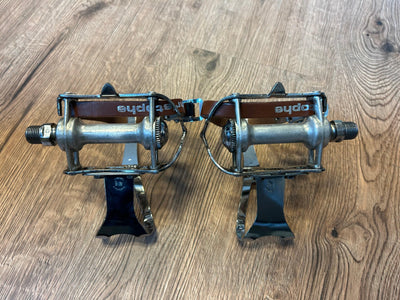 Campagnolo Record Classic Pedals with New Cages and Straps - Steel Vintage Bikes