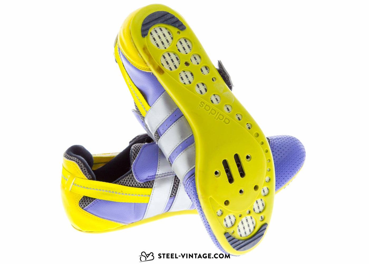 Adidas Bassano Purple Yellow Cycling Shoes NOS 42 - Steel Vintage Bikes