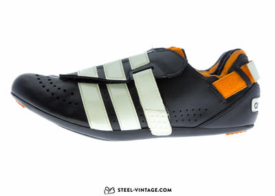 Adidas Black and Orange Classic Cycling Shoes NOS 41 1/3 - Steel Vintage Bikes