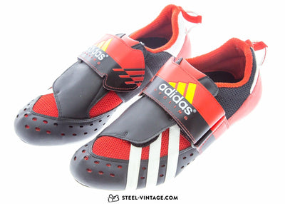 Adidas Tridynamic Red and Yellow Cycling Shoes NOS 41 1/3 - Steel Vintage Bikes