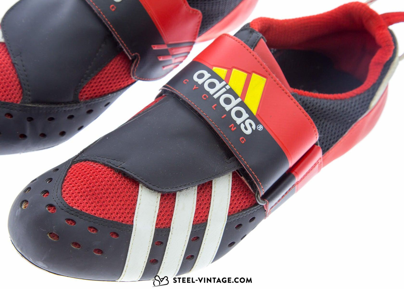 Adidas Tridynamic Red and Yellow Cycling Shoes NOS 42 2/3 - Steel Vintage Bikes