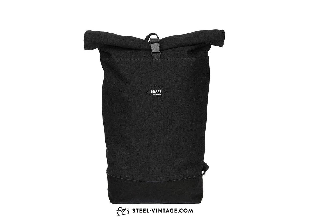 Braasi Industry | Rolltop Noir Commuter Backpack | Steel Vintage Bikes