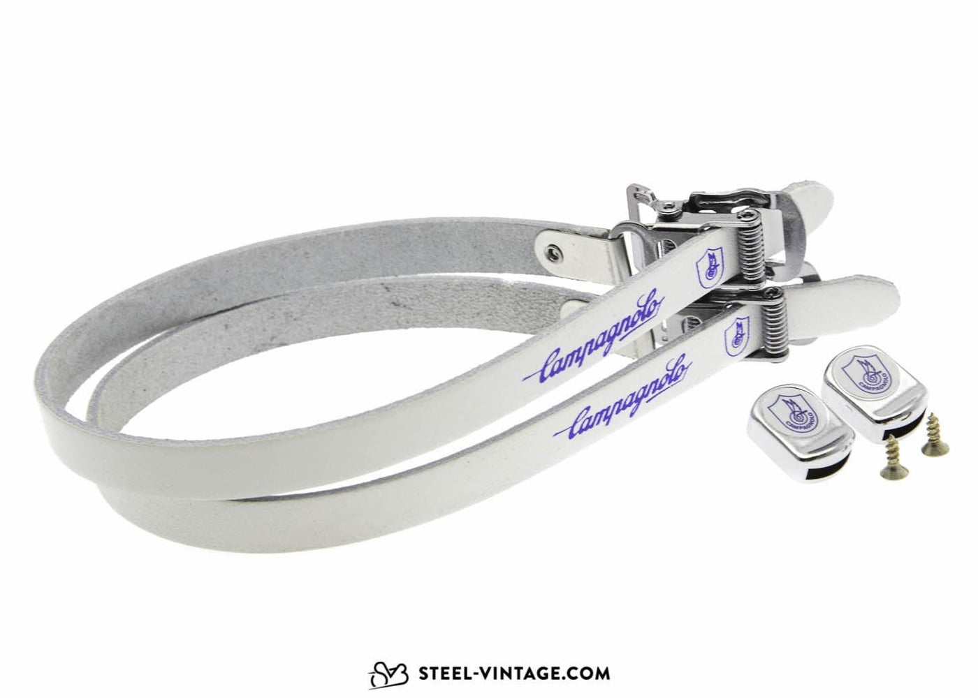Campagnolo Pedal Straps Shield Logo - Steel Vintage Bikes