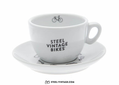 Cappuccino SVB Coffee Cup and Saucer Middle - Steel Vintage Bikes