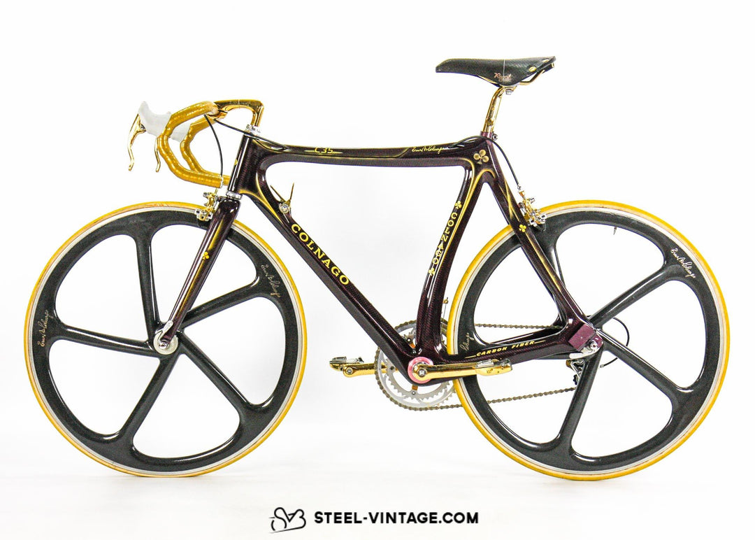 Steel Vintage Bikes - Colnago C35フェラーリ・ゴールド・コレクタブル・ロードバイク