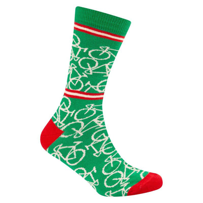 Cycling Socks Allover Italian green - Steel Vintage Bikes