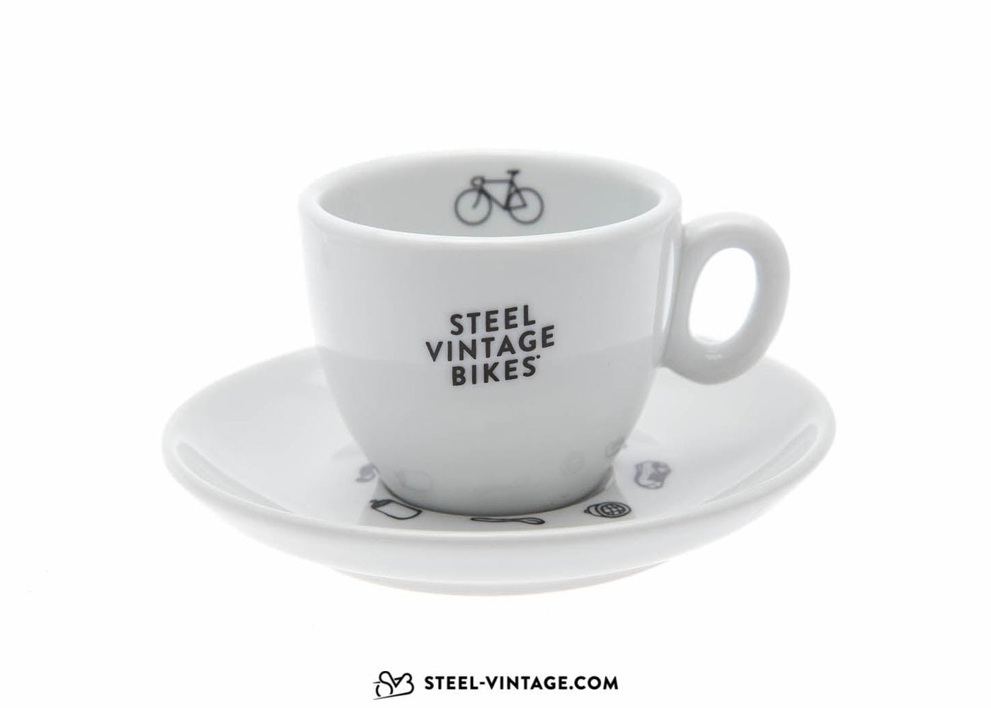 Espresso SVB Coffee Cup and Saucer Small - Steel Vintage Bikes