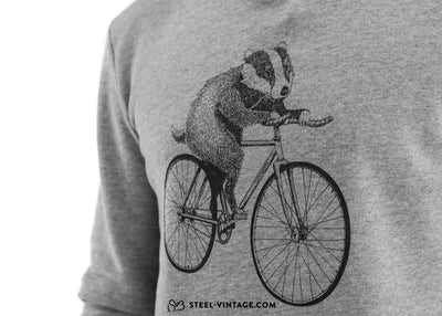 Greenbomb Hoodie Cycling Badger Grey - Steel Vintage Bikes