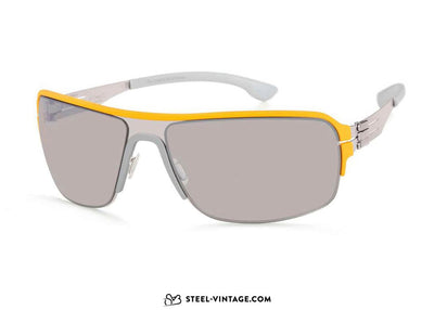 ic! Berlin Sunglasses Runway Pearl Yellow Grey - Steel Vintage Bikes