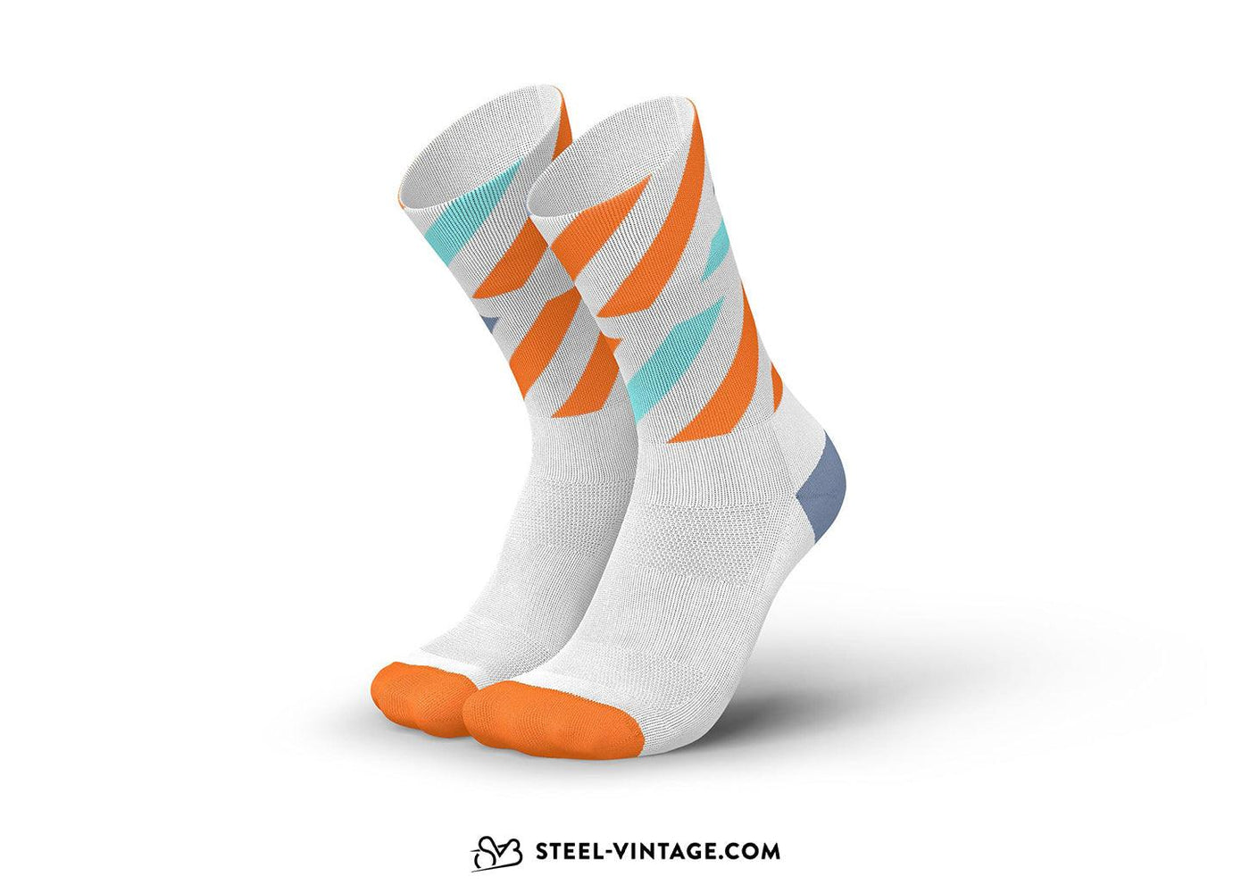 Incylence Running Platforms White Orange Socks - Steel Vintage Bikes