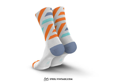 Incylence Running Platforms White Orange Socks - Steel Vintage Bikes