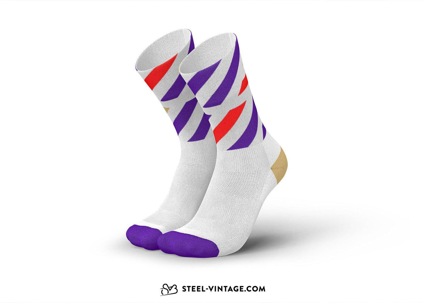 Incylence Running Platforms White Purple Socks - Steel Vintage Bikes