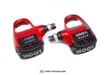 Look Carbo Pro Clipless Road Pedals Red - Steel Vintage Bikes