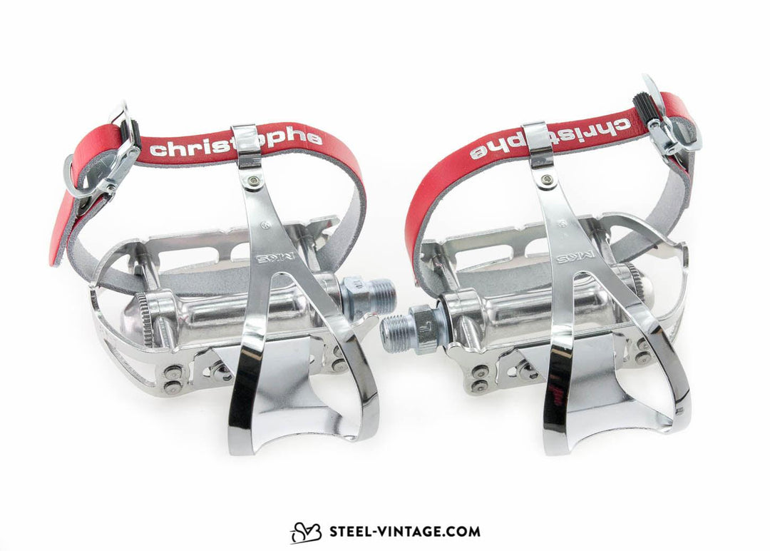 Steel Vintage Bikes - MKS Sylvan Road Pedals with Toe Clips and Straps