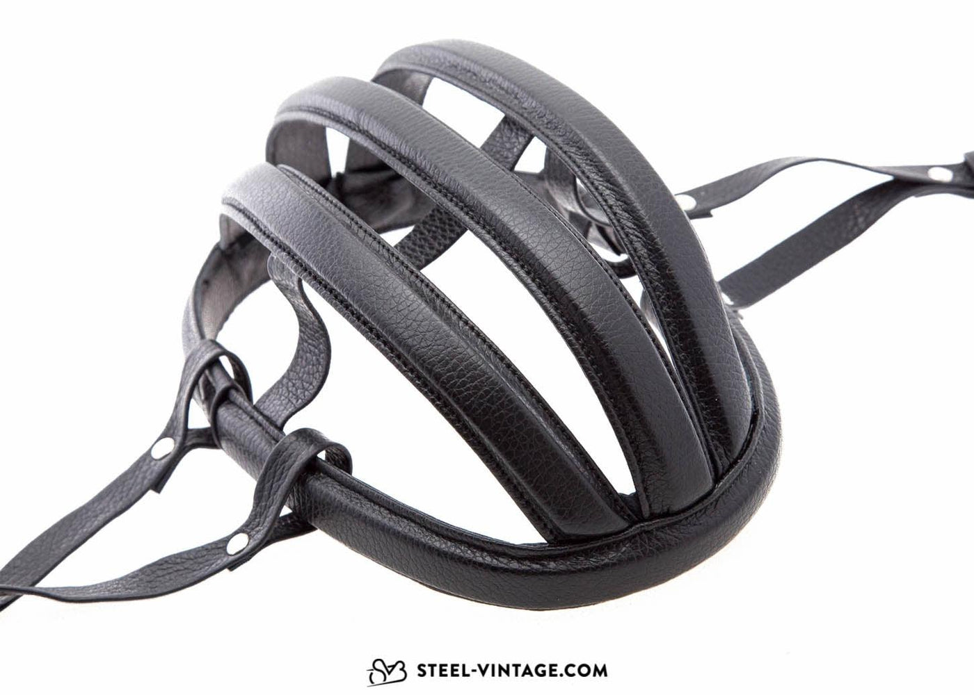 Retro Leather Cycling Helmet - Steel Vintage Bikes