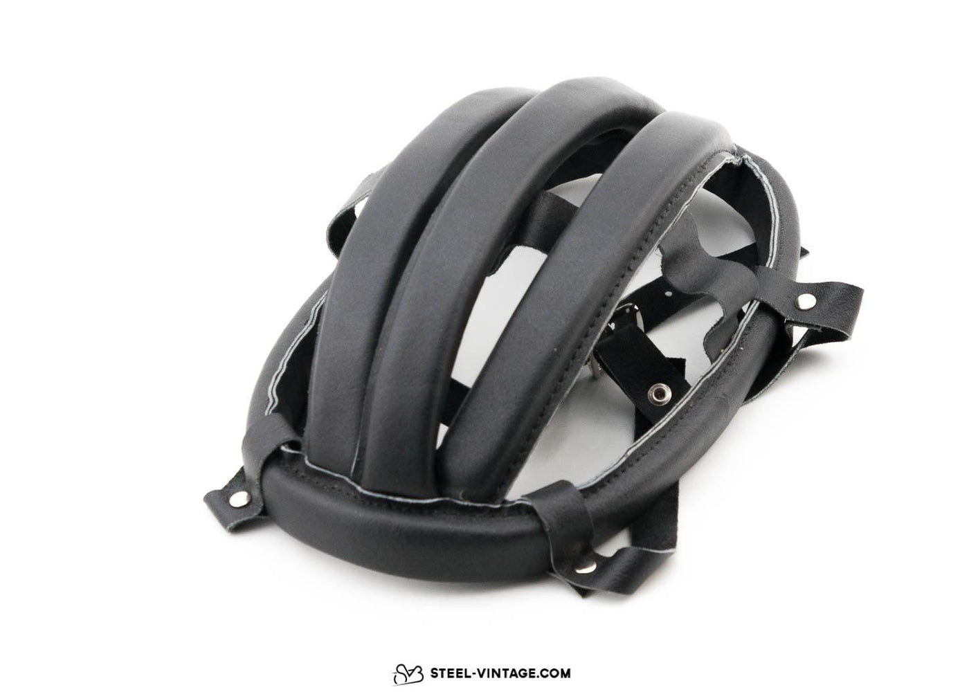 Retro Leather Padded Cycling Helmet - Steel Vintage Bikes
