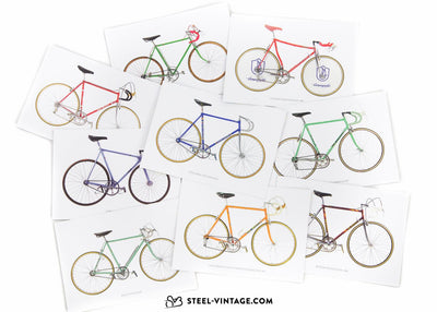 Set of 9 Postcards with Vintage Bicycles - Steel Vintage Bikes