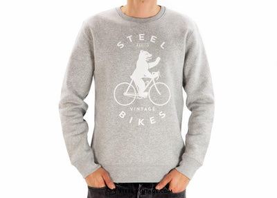 SVB Berlin Bear Sweatshirt - Heather Grey - Steel Vintage Bikes
