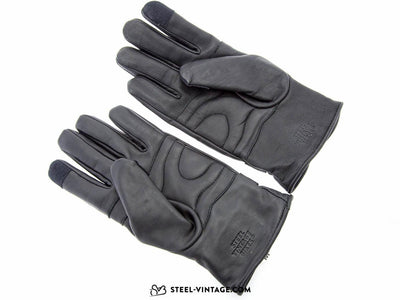 SVB Leather Full Finger Gloves - Steel Vintage Bikes