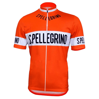 Team San Pellegrino Iconic Retro Style Cycling Jersey - Steel Vintage Bikes