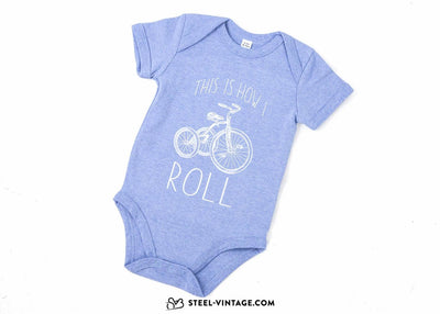 This Is How I Roll Baby Bodysuit - Steel Vintage Bikes