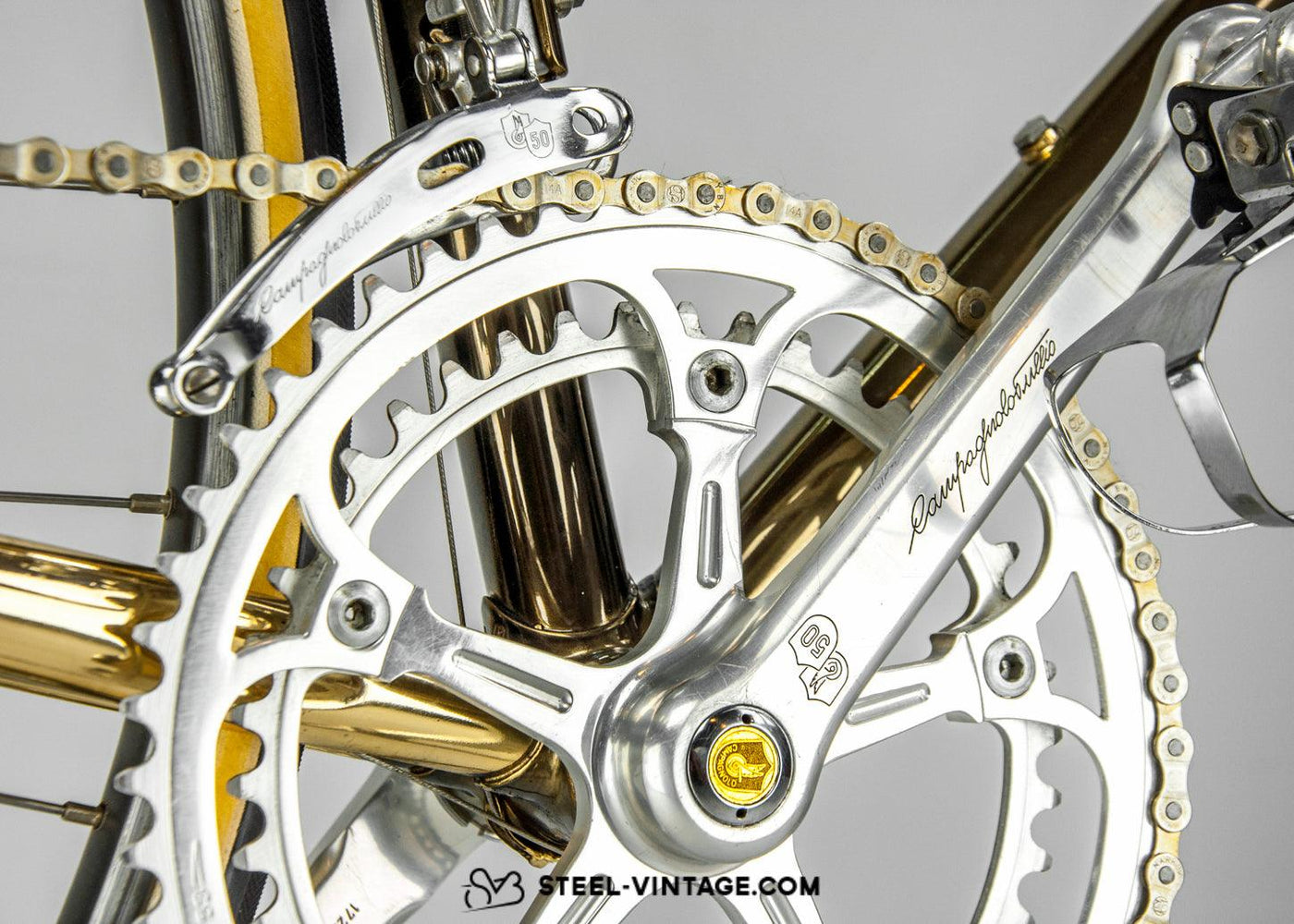 Vicini Oro Anniversary Gold Plated Bicycle Campagnolo 50th Anniversary - Steel Vintage Bikes