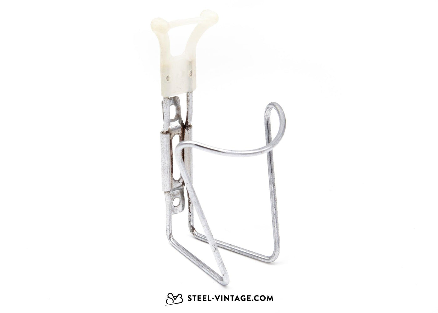 Water Bottle Cage White-Metal - Steel Vintage Bikes